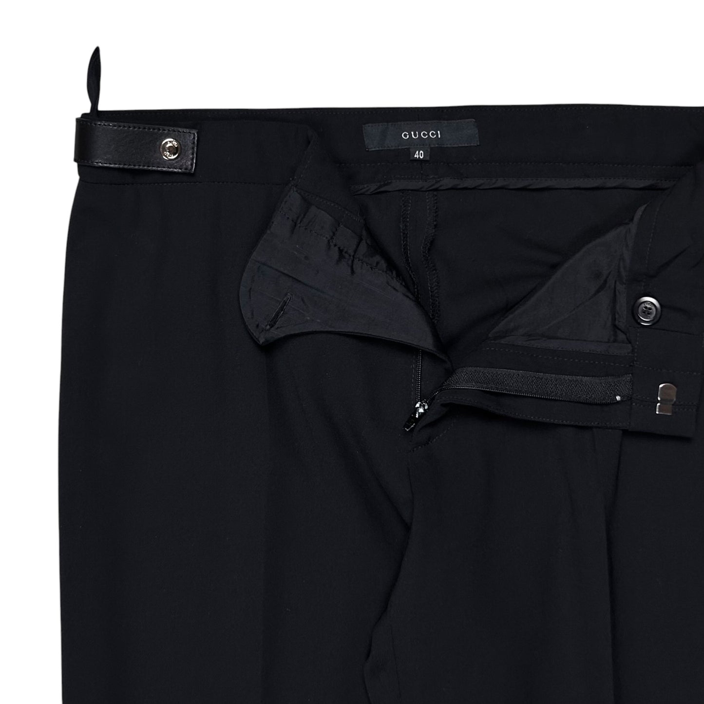 Gucci by Tom Ford Leather Waist Strap Trousers - 90s