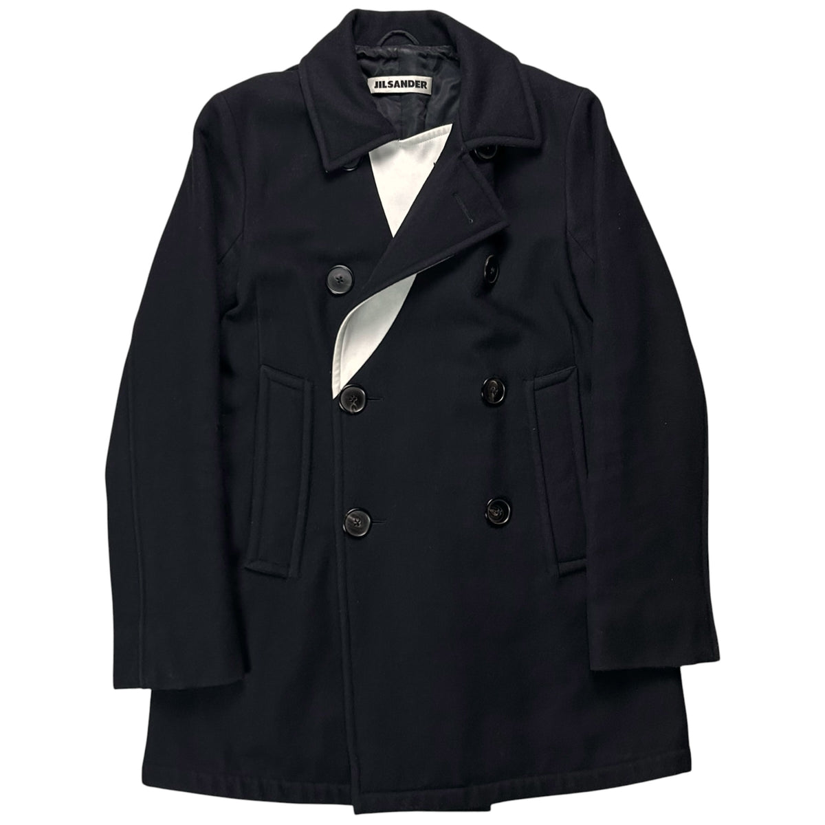 Jil Sander Contrast Collar Cashmere Coat - 90s