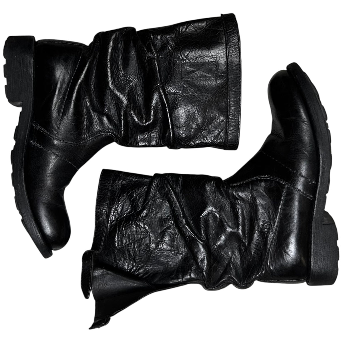 Dirk Bikkembergs Buckled Waxed Leather Boots – Vertical Rags