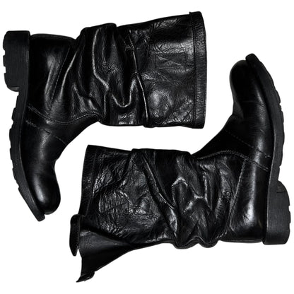 Dirk Bikkembergs Buckled Waxed Leather Boots