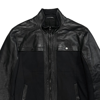 Dirk Bikkembergs Dual Fabric Moto Leather Jacket