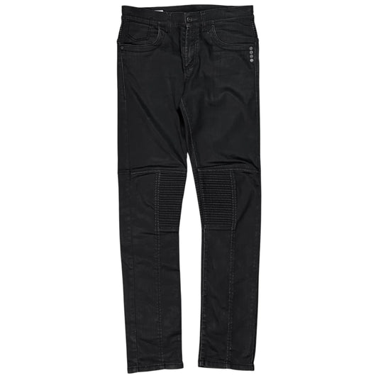 Dirk Bikkembergs Waxed Stud Biker Jeans