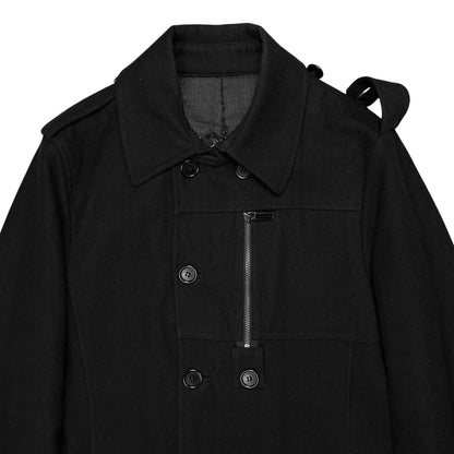 Dirk Bikkembergs Double Breasted Military Wool Coat