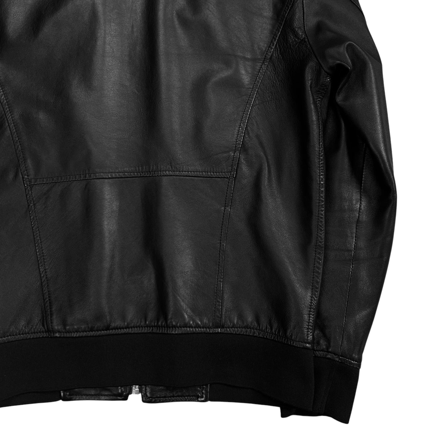 Dirk Bikkembergs Lamb Leather Bomber Jacket