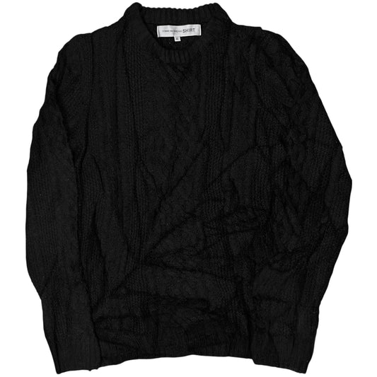 Comme des Garcons Shirt Distorted Web Cable Knit Sweater