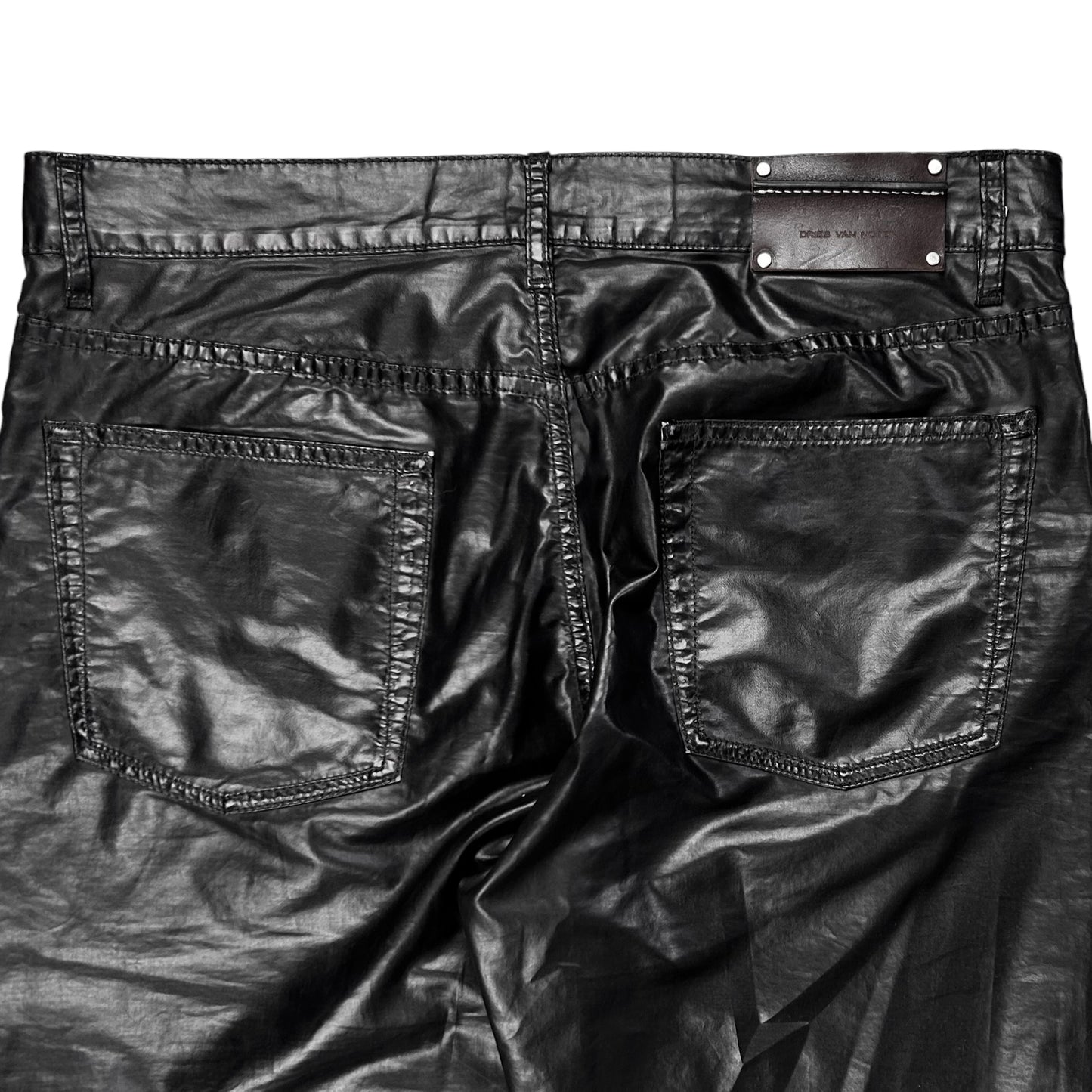 Dries Van Noten Vegan Leather Rivet Jeans - AW20