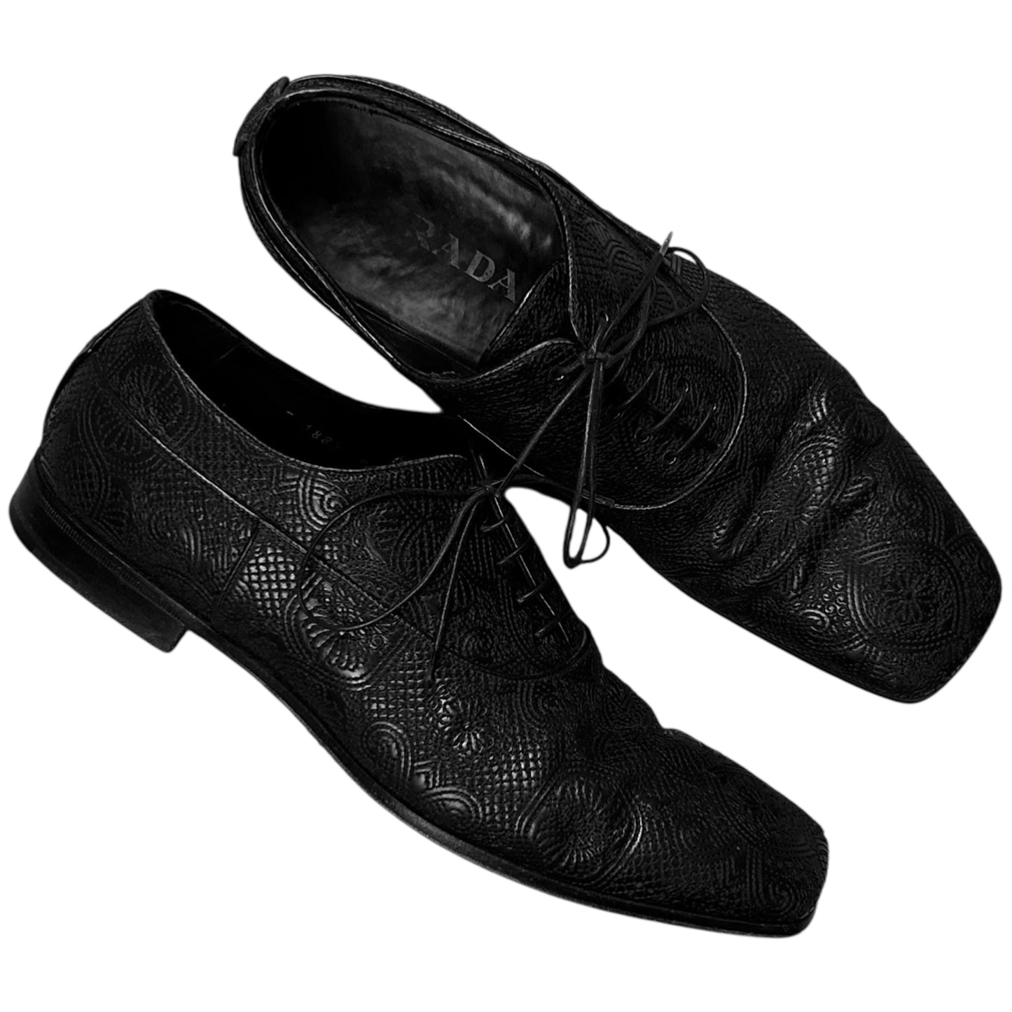 Prada Squared Floral Texture Derbies