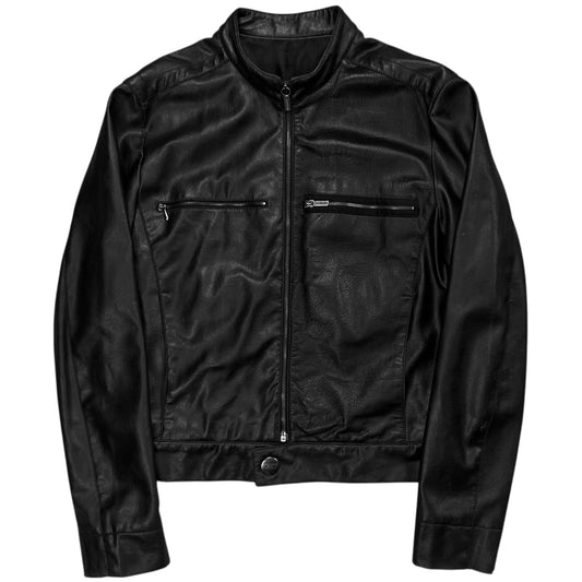 Dirk Bikkembergs Cropped Cafe Leather Jacket
