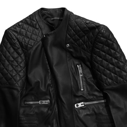 Balenciaga Quilted Bondage Lace Leather Jacket - AW12