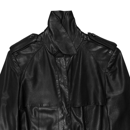 Gucci by Tom Ford Military Safari Perforated Leather Coat - AW97