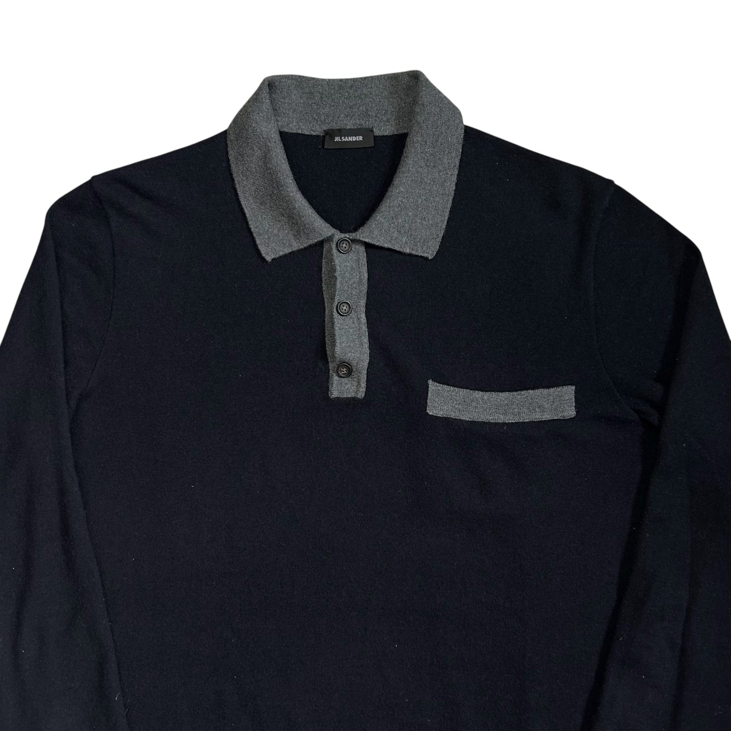 Jil Sander Contrasted Wool Polo Sweater - AW08