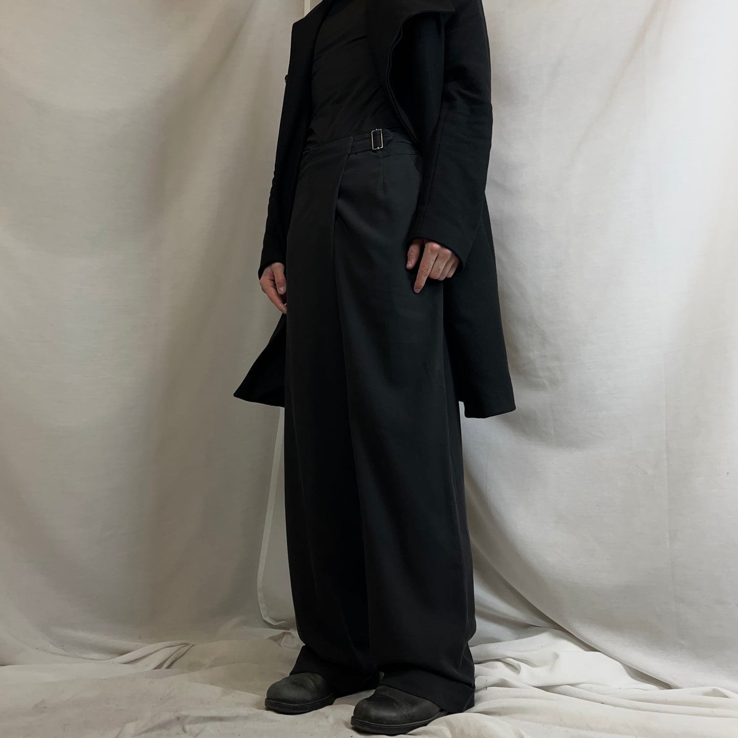Dries Van Noten Asymmetric Wrap Belt Trousers
