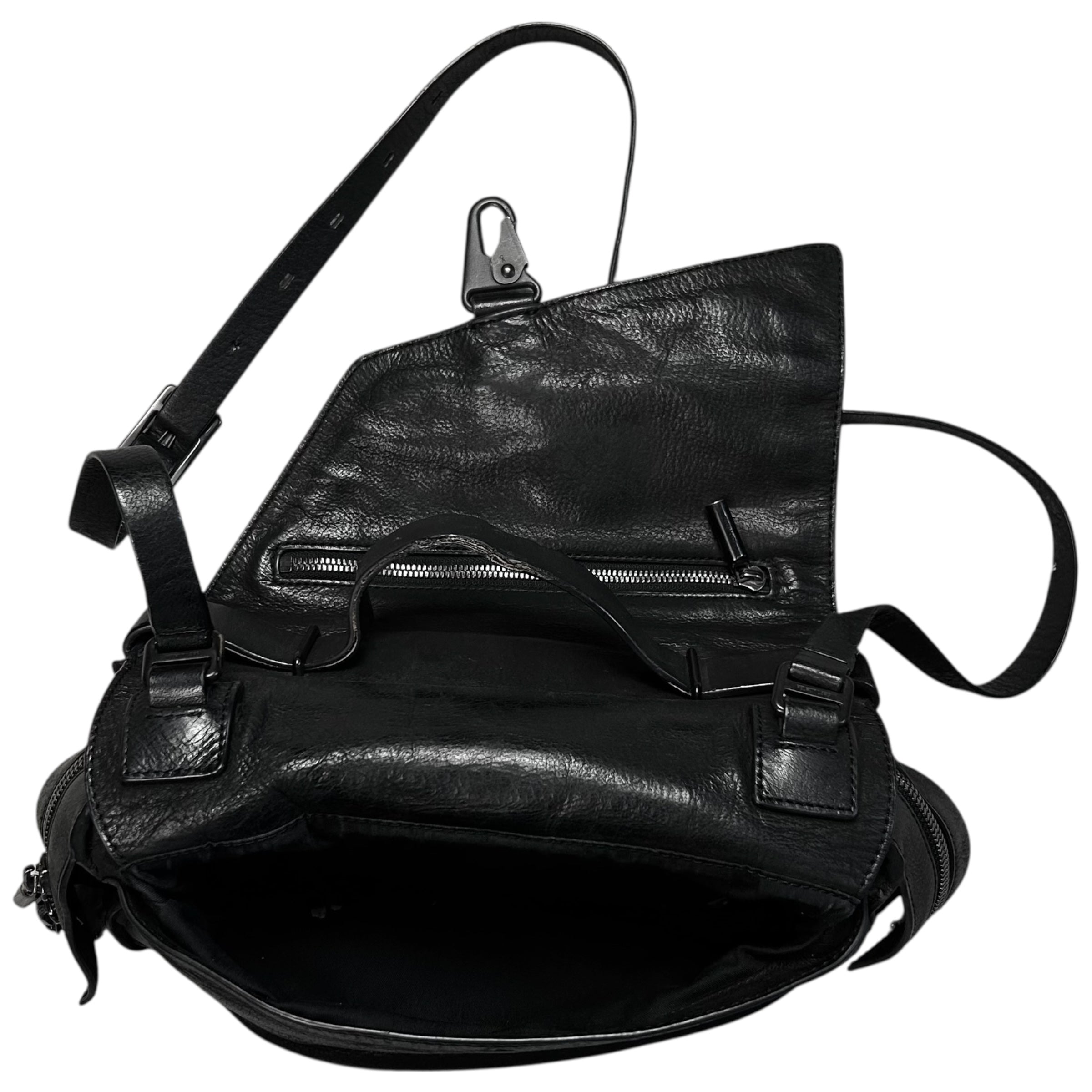 Helmut Lang Carabiner Asymmetric Leather Bag – Vertical Rags