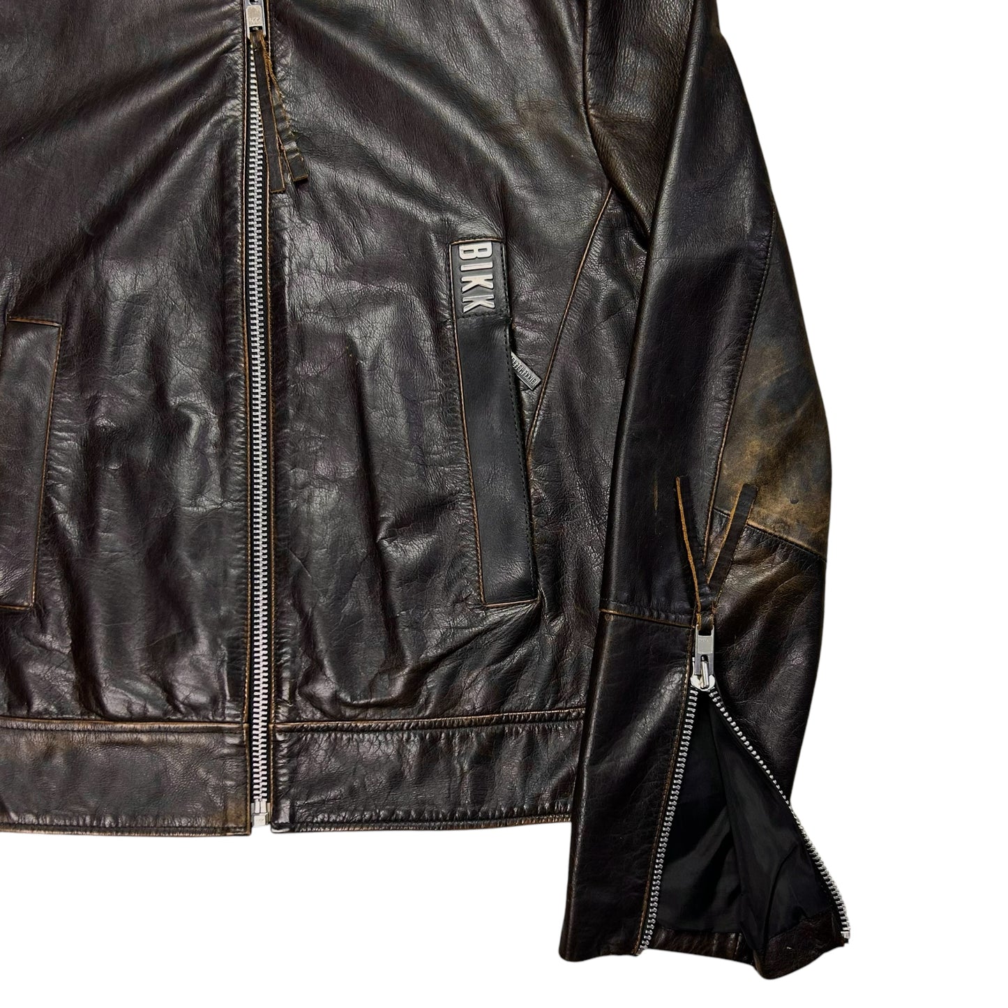 Dirk Bikkembergs Zip Racer Calf Leather Jacket