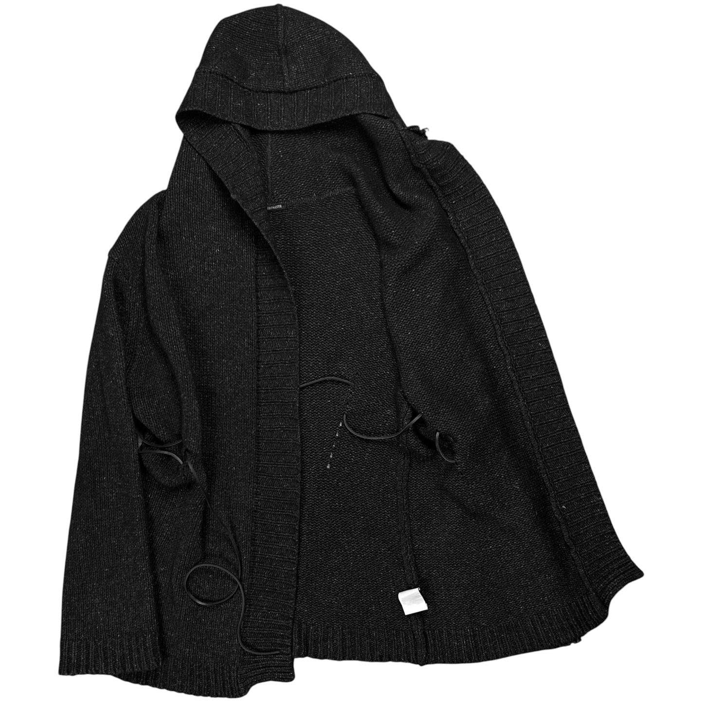 Ann Demeulemeester Hooded Leather String Cardigan - AW02