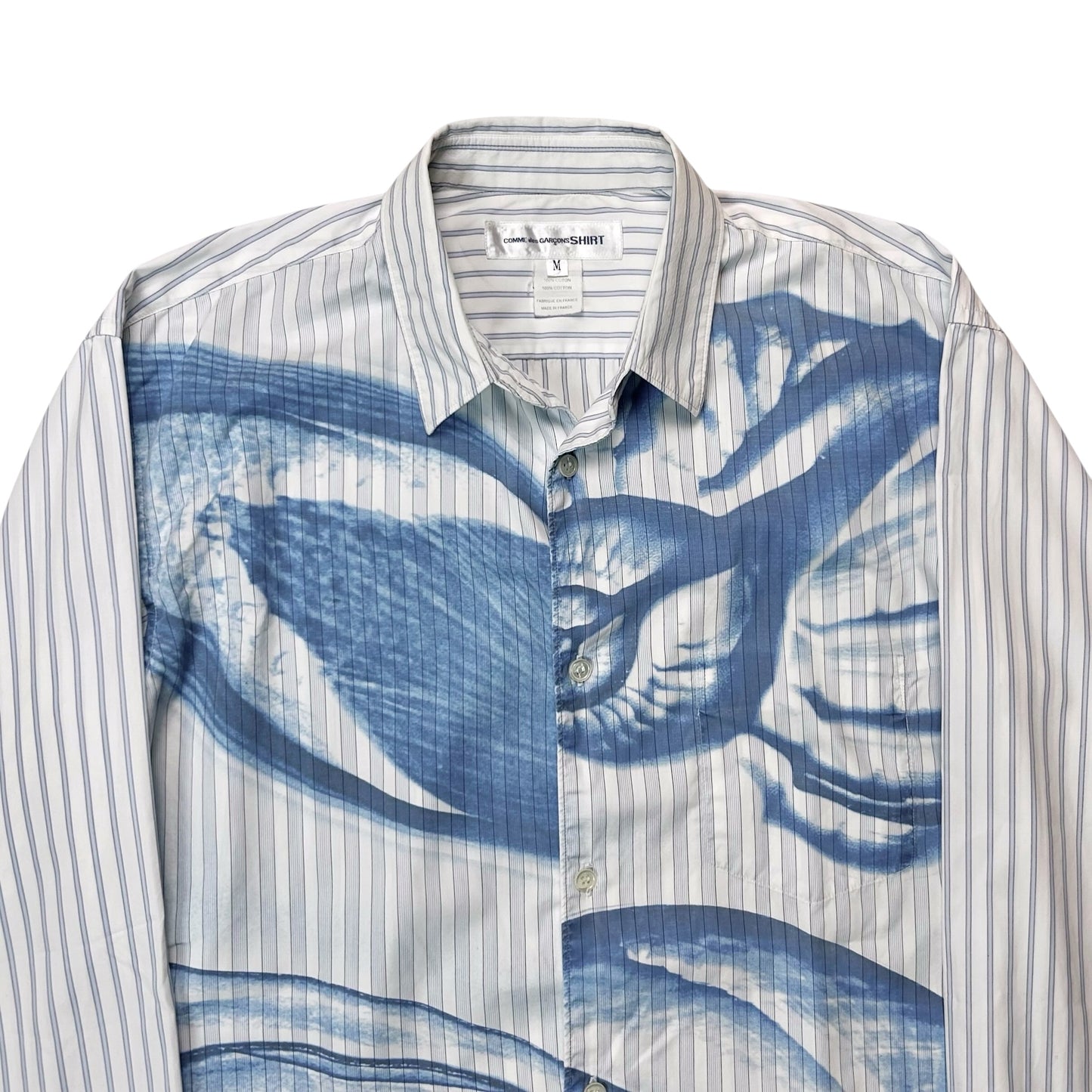 Comme des Garcons Shirt Airbrush Print Striped Shirt