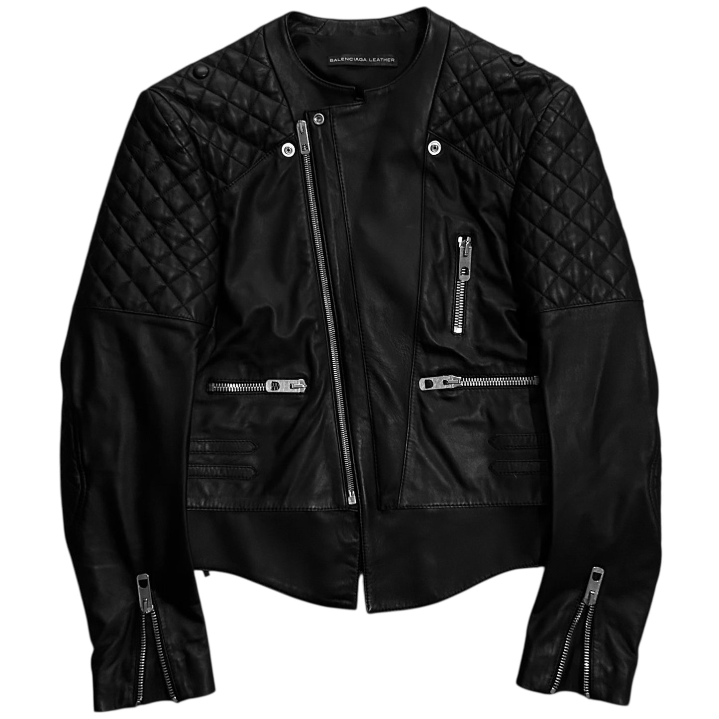 Balenciaga Quilted Bondage Lace Leather Jacket - AW12