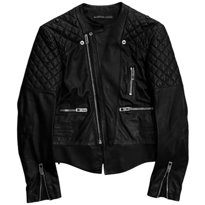 Balenciaga Quilted Bondage Lace Leather Jacket - AW12