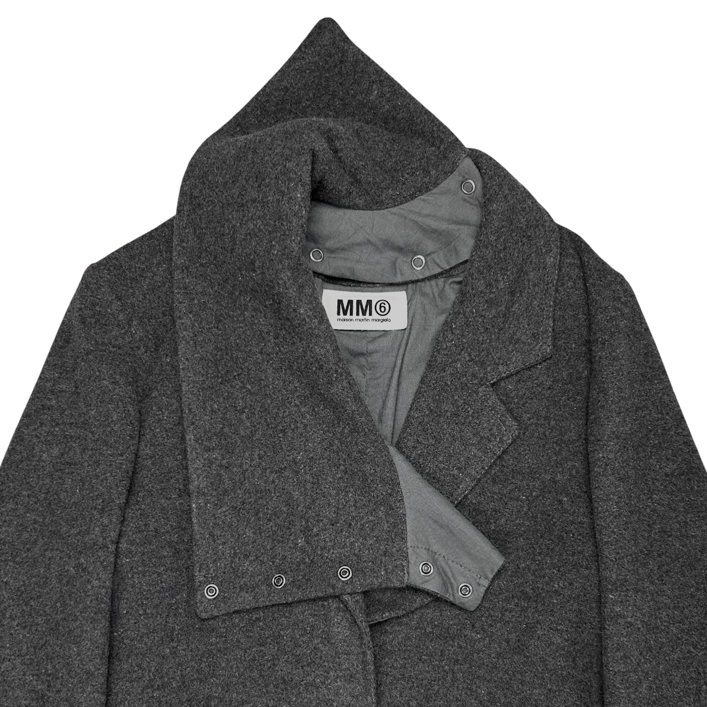 MM6 Maison Martin Margiela Detachable Scarf Collar Cashmere Coat - AW11