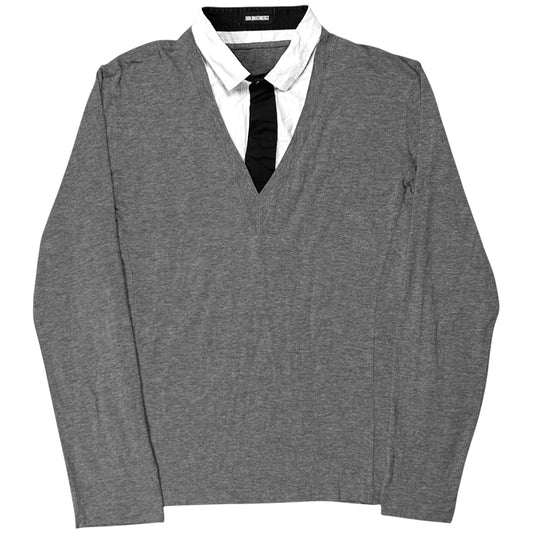 Dirk Bikkembergs Hybrid Button Up Tie Sweater