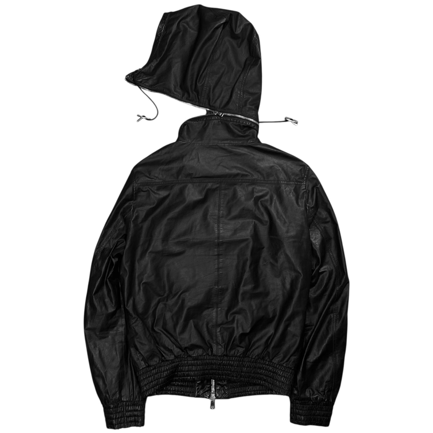 Gucci by Tom Ford Zip Hood Leather Jacket