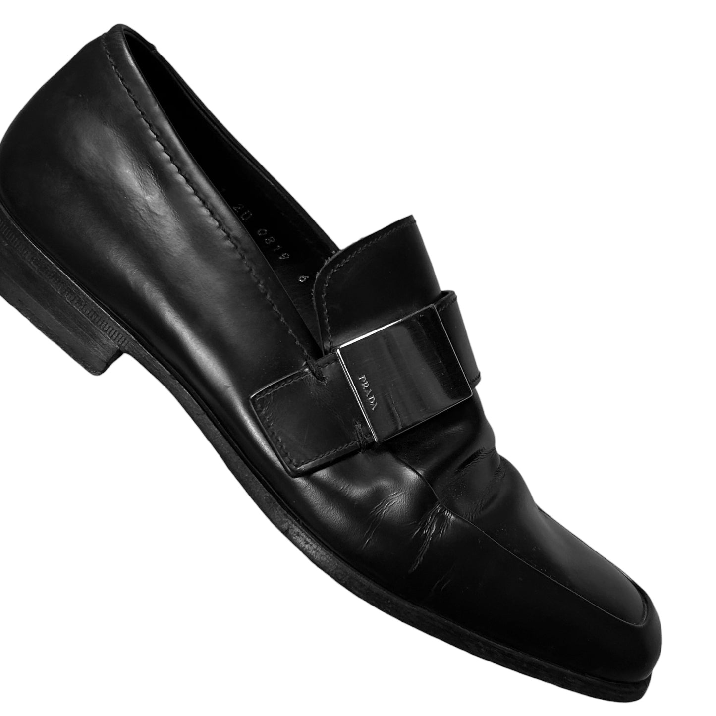 Prada Metal Bar Loafers