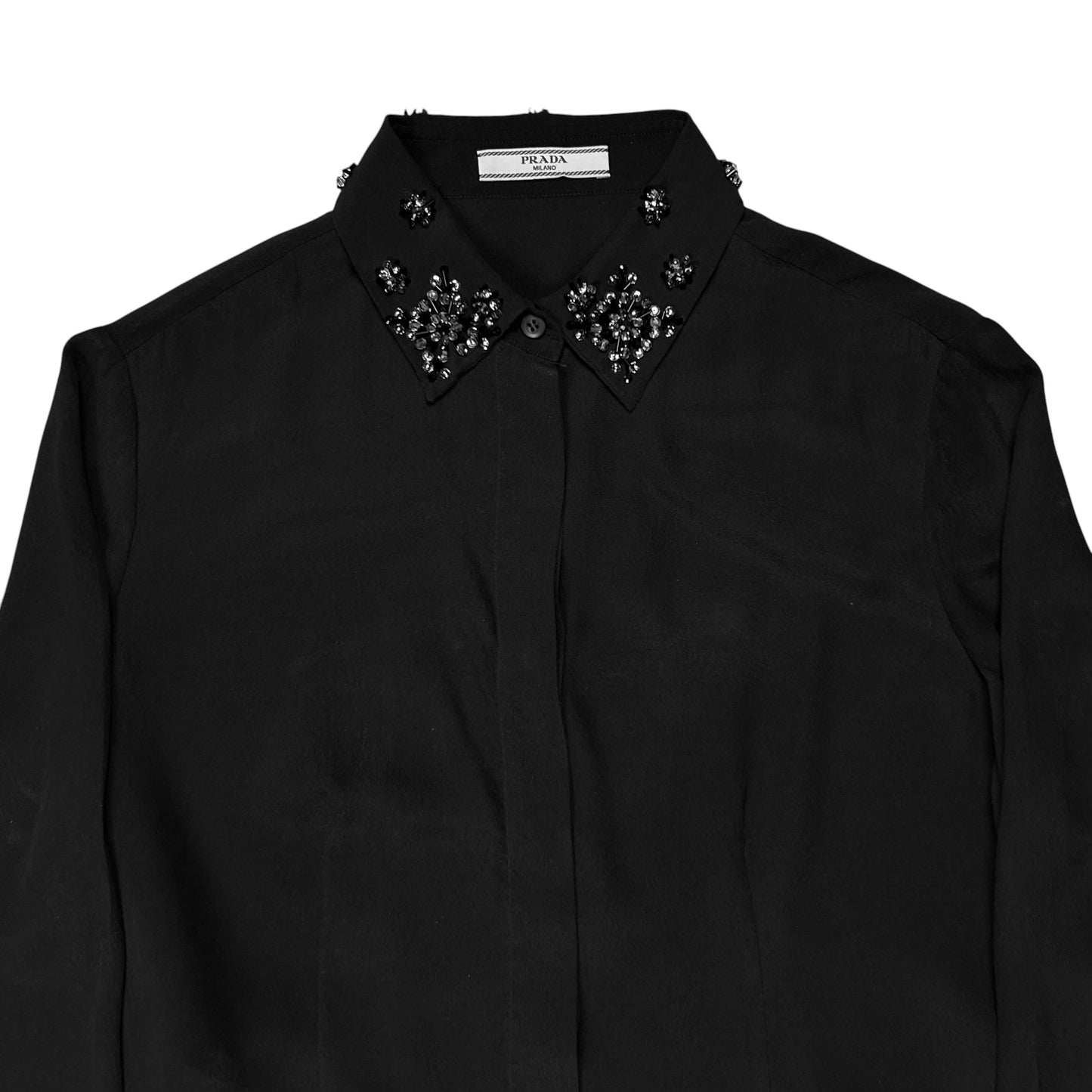 Prada Jewel Collar Silk Shirt - AW12