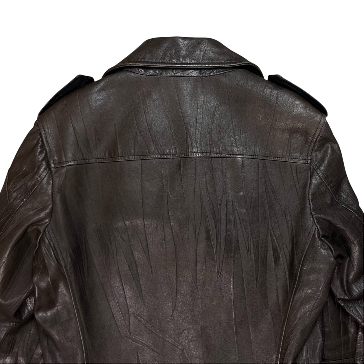 Dirk Bikkembergs Zip Military Leather Coat - AW06