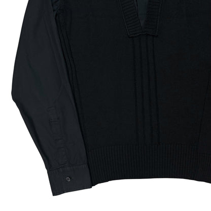 Dirk Bikkembergs Asymmetric Hybrid Shirt Layered Sweater - AW07