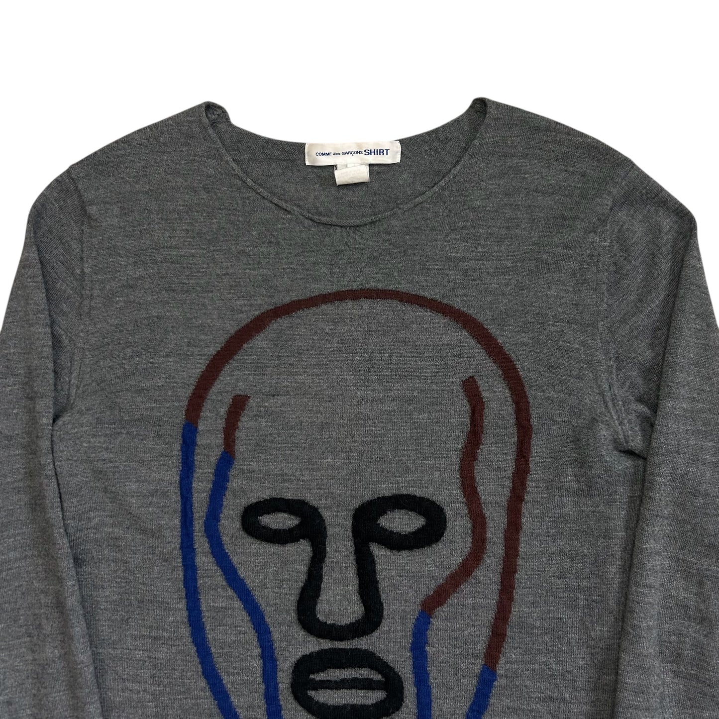 Comme des Garcons Shirt Face Intarsia Wool Sweater - SS19