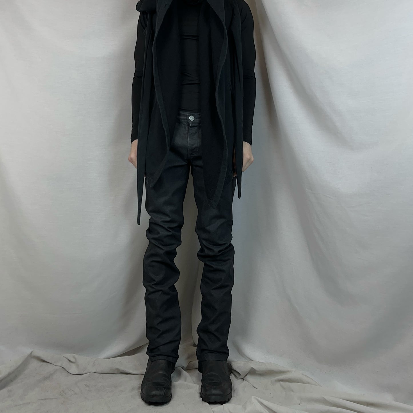 Dirk Bikkembergs Waxed Tape Zip Jeans - AW08