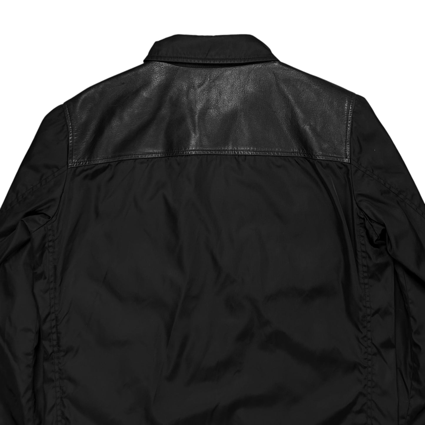 Prada Leather Panelled Zip Work Jacket - AW08