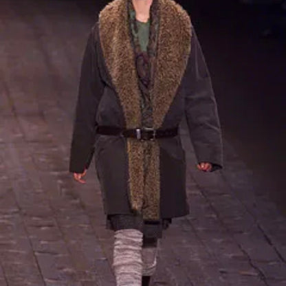 Dries Van Noten Sherpa Collar Coat - AW02