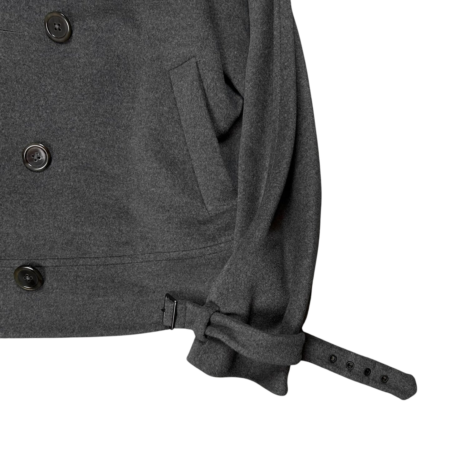 Jil Sander Sleeve Belted Angora Wool Peacoat - 2000s