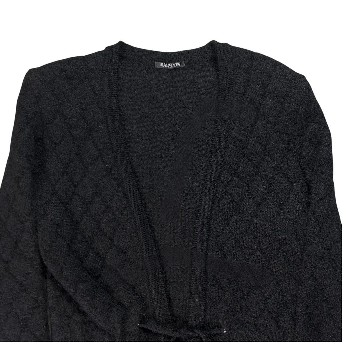 Balmain by Decarnin String Mohair Shoulder Pad Cardigan - AW11