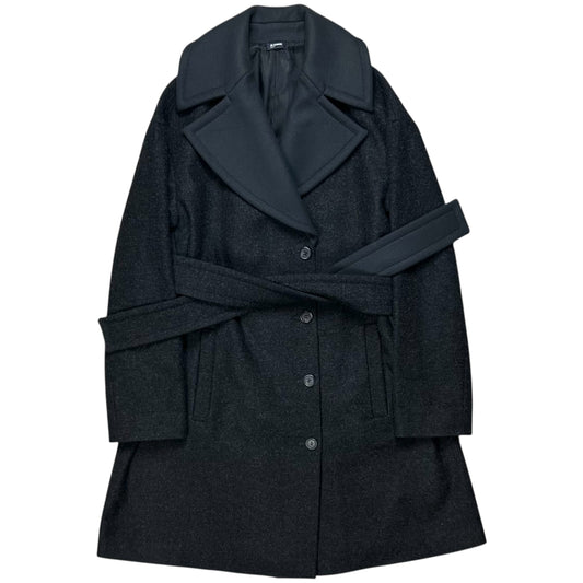 Jil Sander Belted Dual Fabric Wide Lapel Wool Coat