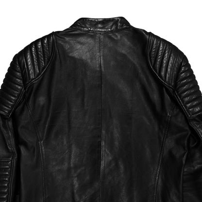 Dirk Bikkembergs Quilted Zip Leather Moto Jacket