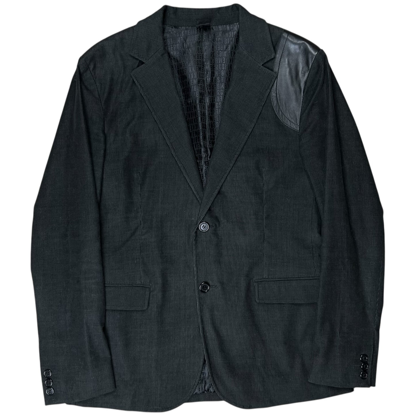Dirk Bikkembergs Leather Applicated Corduroy Blazer