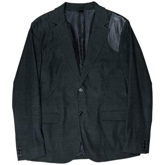 Dirk Bikkembergs Leather Applicated Corduroy Blazer