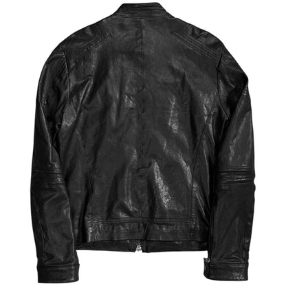 Dirk Bikkembergs Belted Moto Leather Jacket