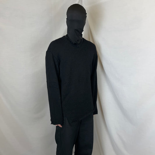 Comme des Garcons Shirt Asymmetric Hem V-Neck Knit Sweater