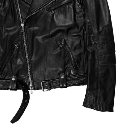 Pierre Balmain Belted Biker Leather Jacket - SS13