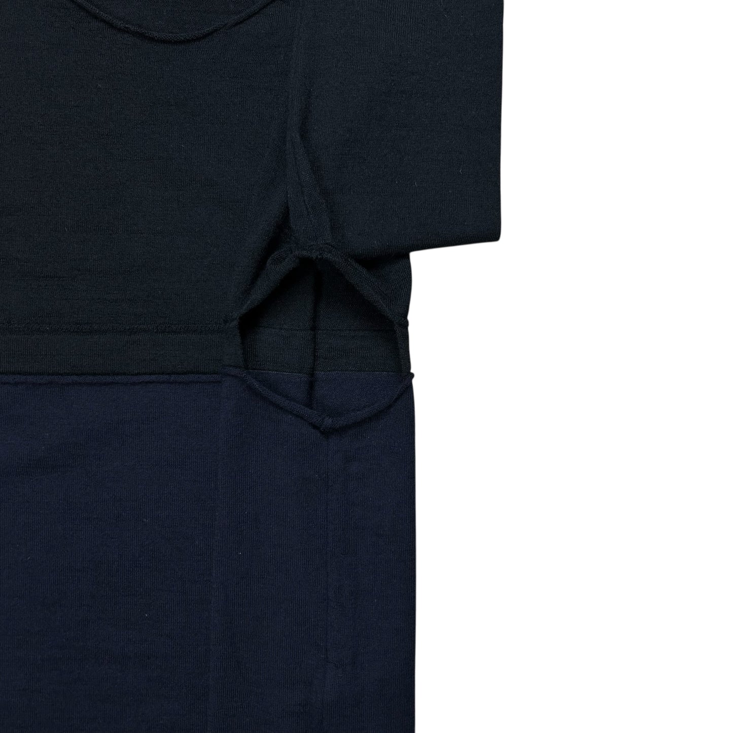 Comme des Garcons Shirt Cut Out Two Tone Wool Sweater