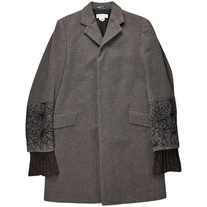 Dries Van Noten Embroidered Sleeve Wool Coat