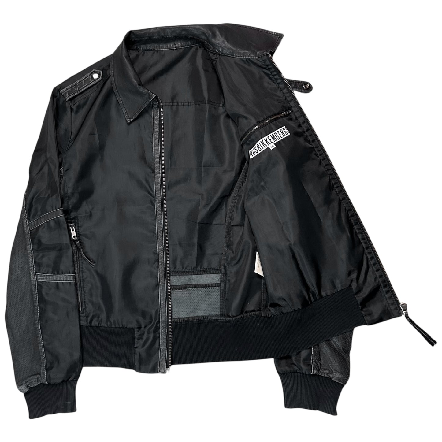 Dirk Bikkembergs Leather Applicated Utility Work Jacket