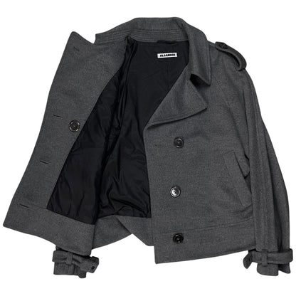 Jil Sander Sleeve Belted Angora Wool Peacoat - 2000s