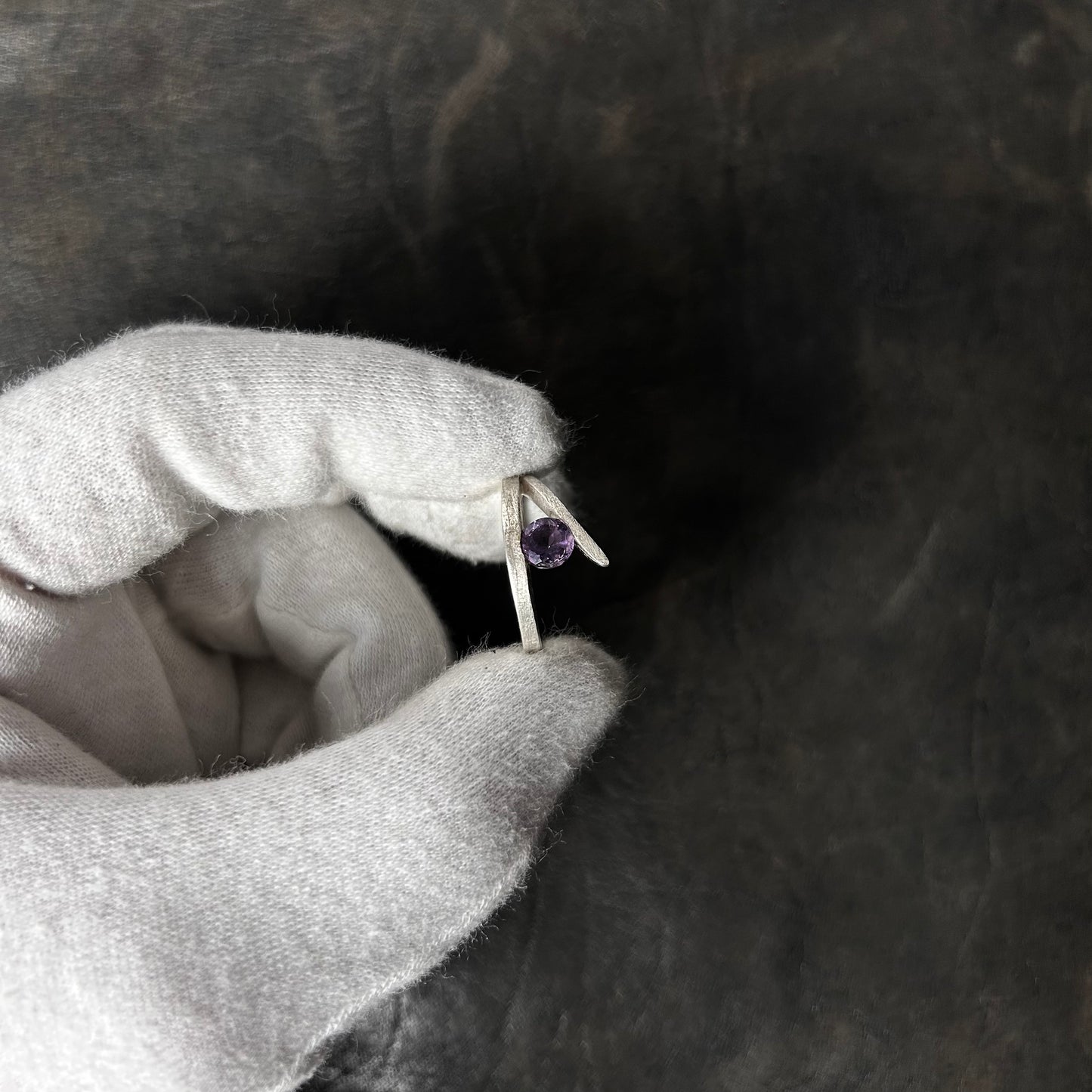 Two Branched Amethyst Stone Ring