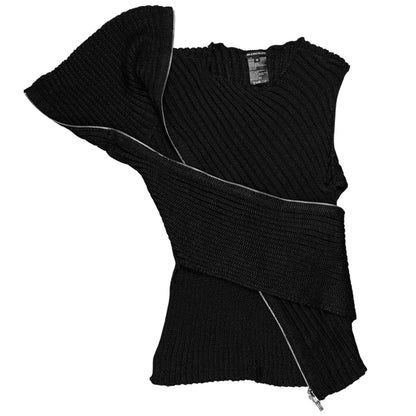 Ann Demeulemeester Asymmetric Zip Knit Top - AW12