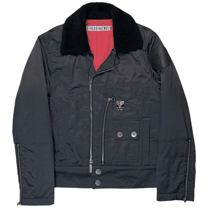 Dirk Bikkembergs Faux Fur Collar Pilot Jacket