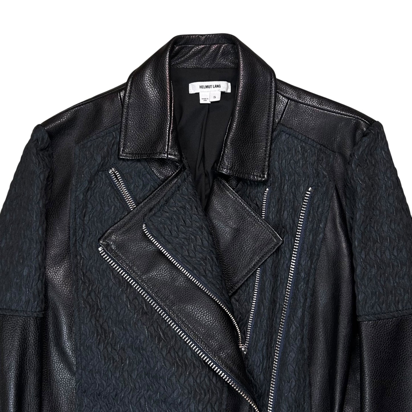 Helmut Lang Jacquard Multi Zip Perfecto Leather Jacket - AW12
